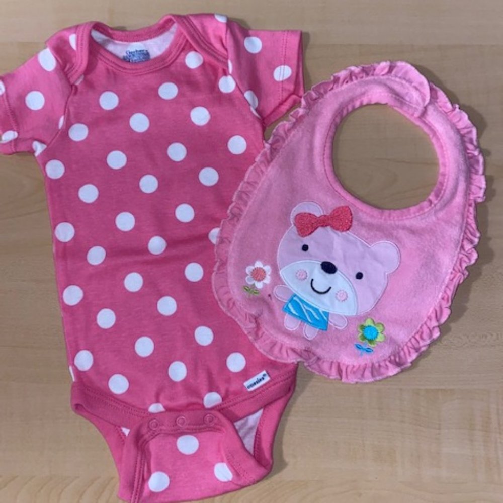 Gerber Onsie and Bib - size 3-9m - So Pretty NWOT